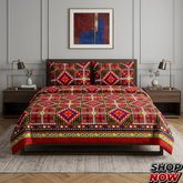 Cotton Satin King Size Bed Sheet STN 017