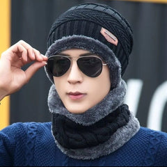 Beanie Wool Cap With Neck Warmer. Full Set-2 Pieces.