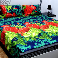3PCS KING COTTON BED SHEET B-819