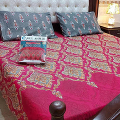 3PCS KING COTTON BED SHEET B-829