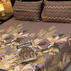 3PCS KING COTTON BED SHEET B-834