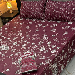 3PCS KING COTTON BED SHEET B-843