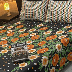 3PCS KING COTTON BED SHEET B-845