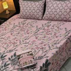 3PCS KING COTTON BED SHEET B-847