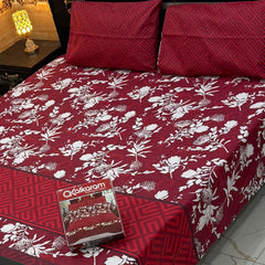 3PCS KING COTTON BED SHEET B-855