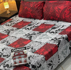 3PCS KING COTTON BED SHEET B-8577