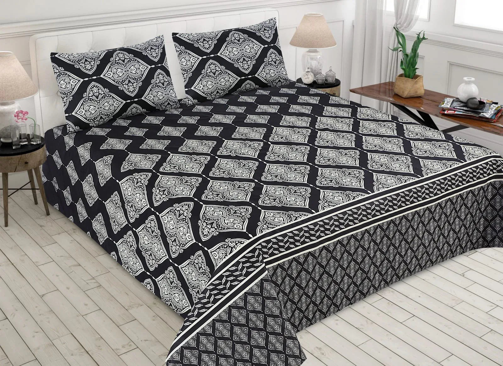 3 Pcs Cotton Bed sheet B 108