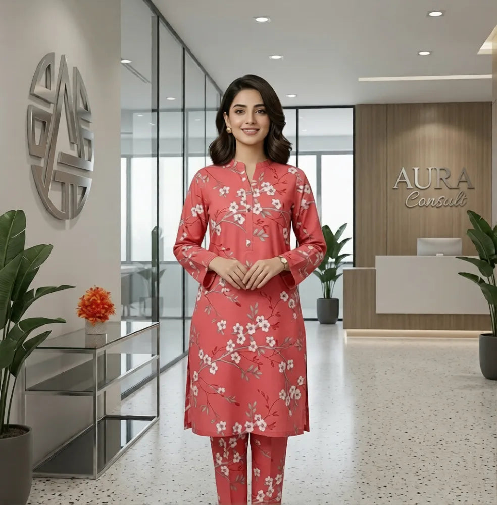 2 Piece Lawn Digital  Print Suit Design LS195 – Elegant Ladies Summer Wear | Soft & Breathable Cotton Fabric