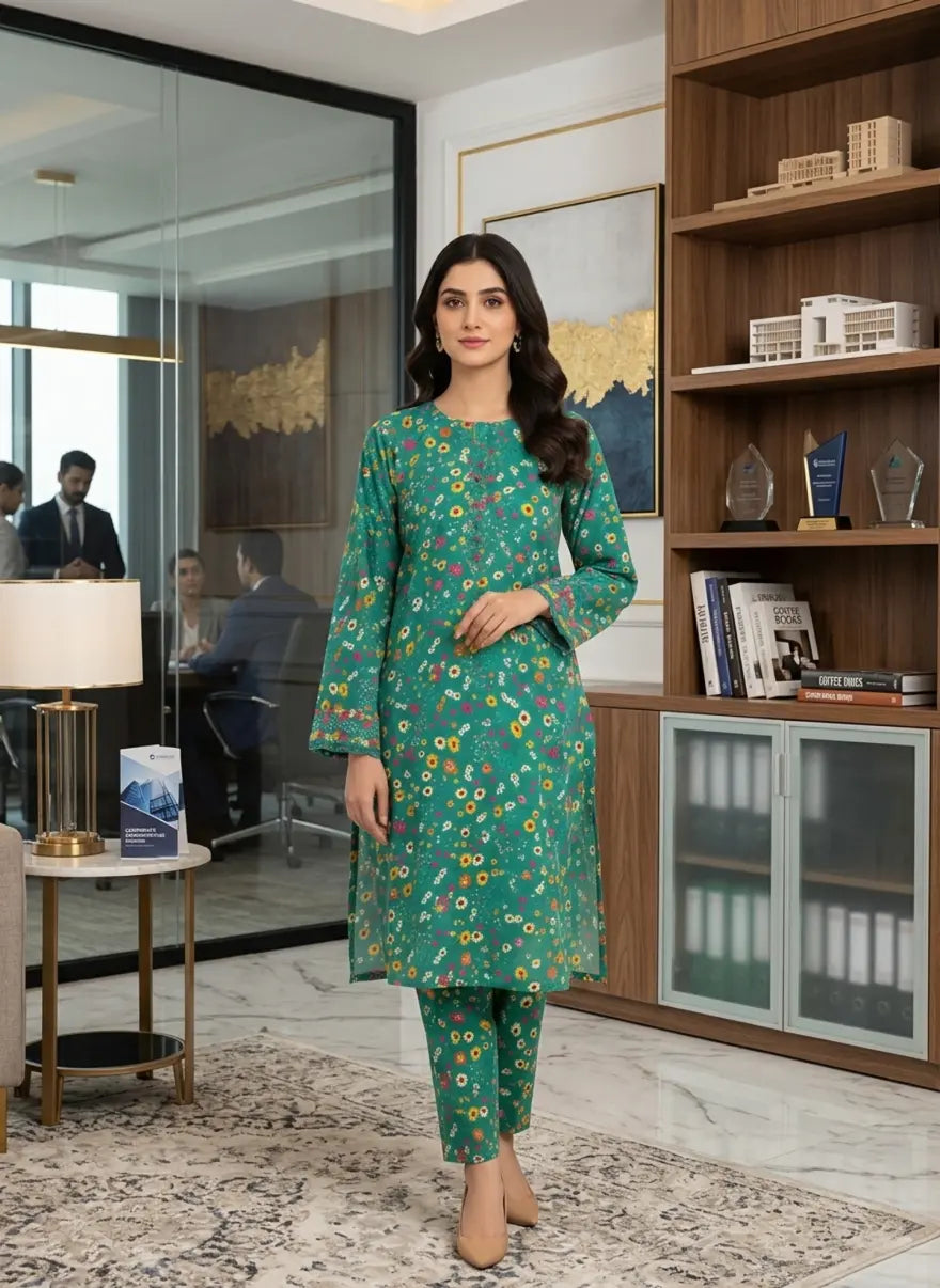 2 Piece LawnDigital  Print Suit Design LS213 – Stylish Ladies Summer Outfit | Soft & Breathable Fabric