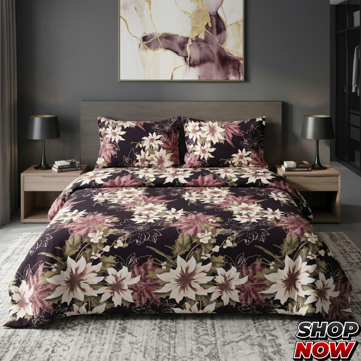 Cotton Satin King Size Bed Sheet STN 036