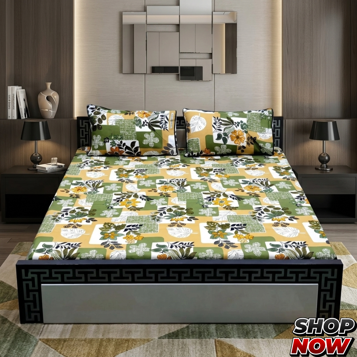 Cotton Satin King Size Bed Sheet STN 042
