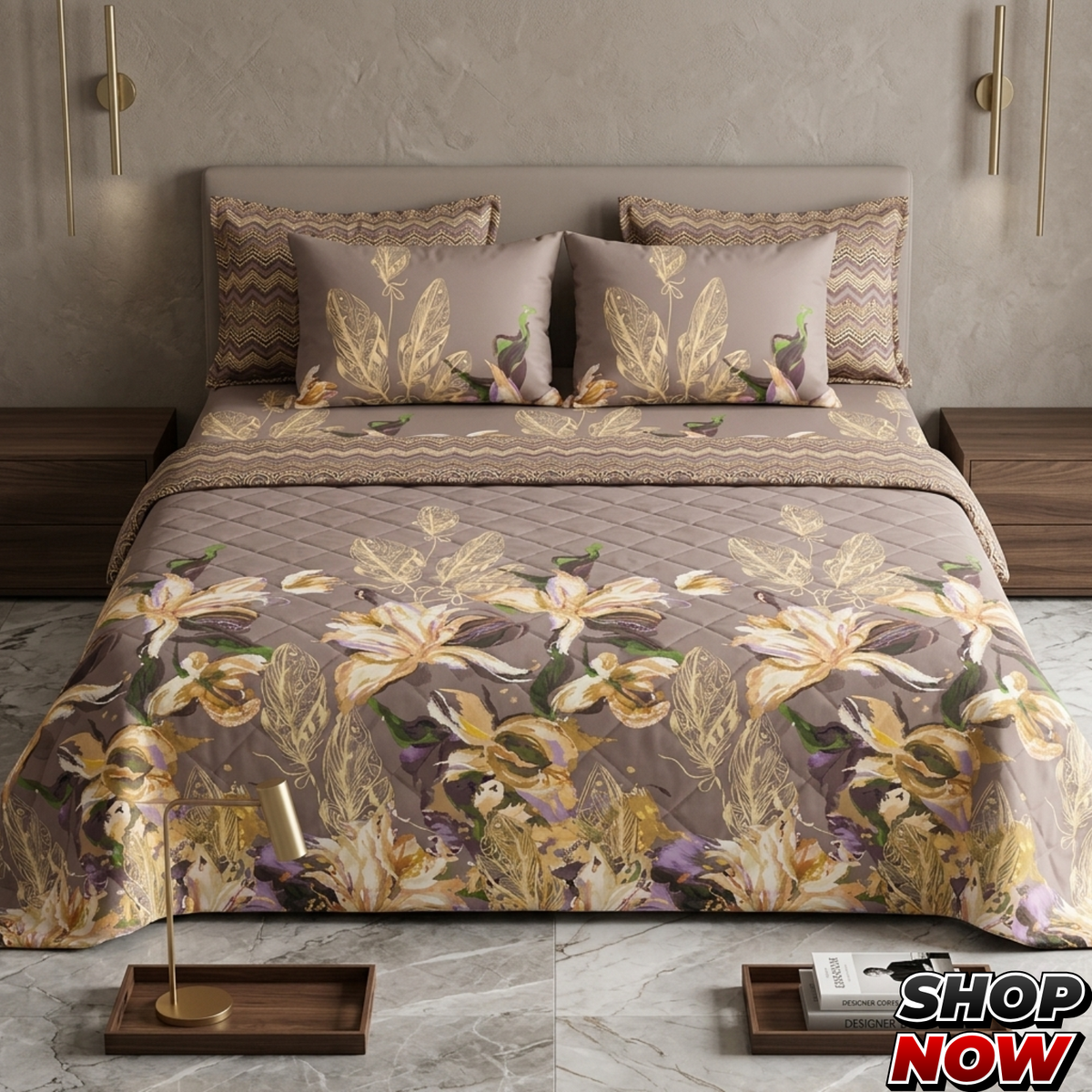 7 Pcs Comforter Set King Size Design KCC 00363