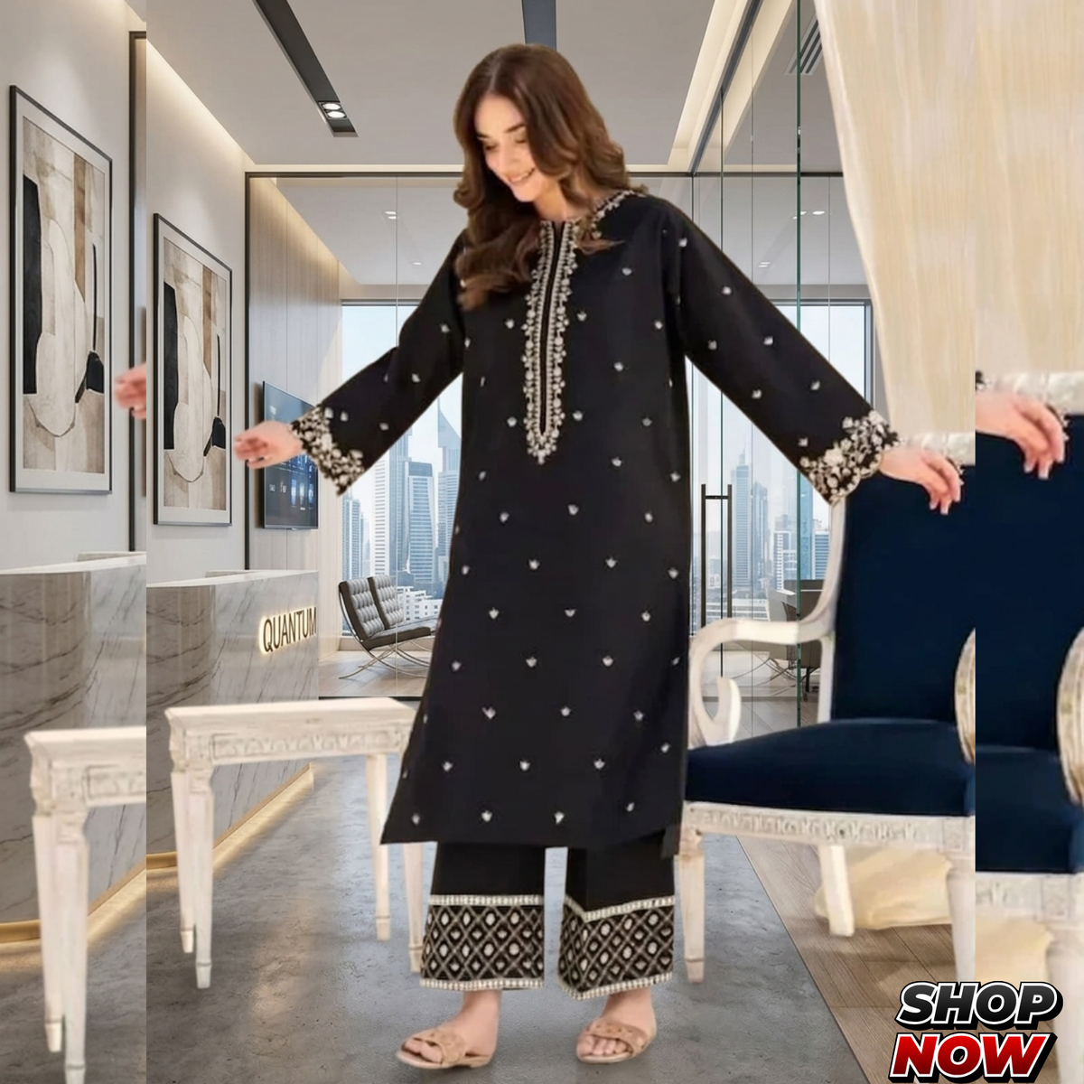 Embroidery Shirt sleeves and Trouser 5225