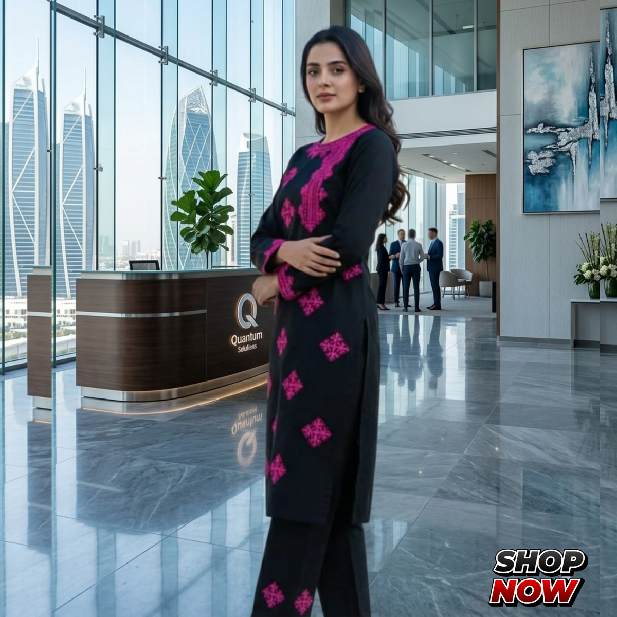 Embroidery Shirt sleeves and Trouser