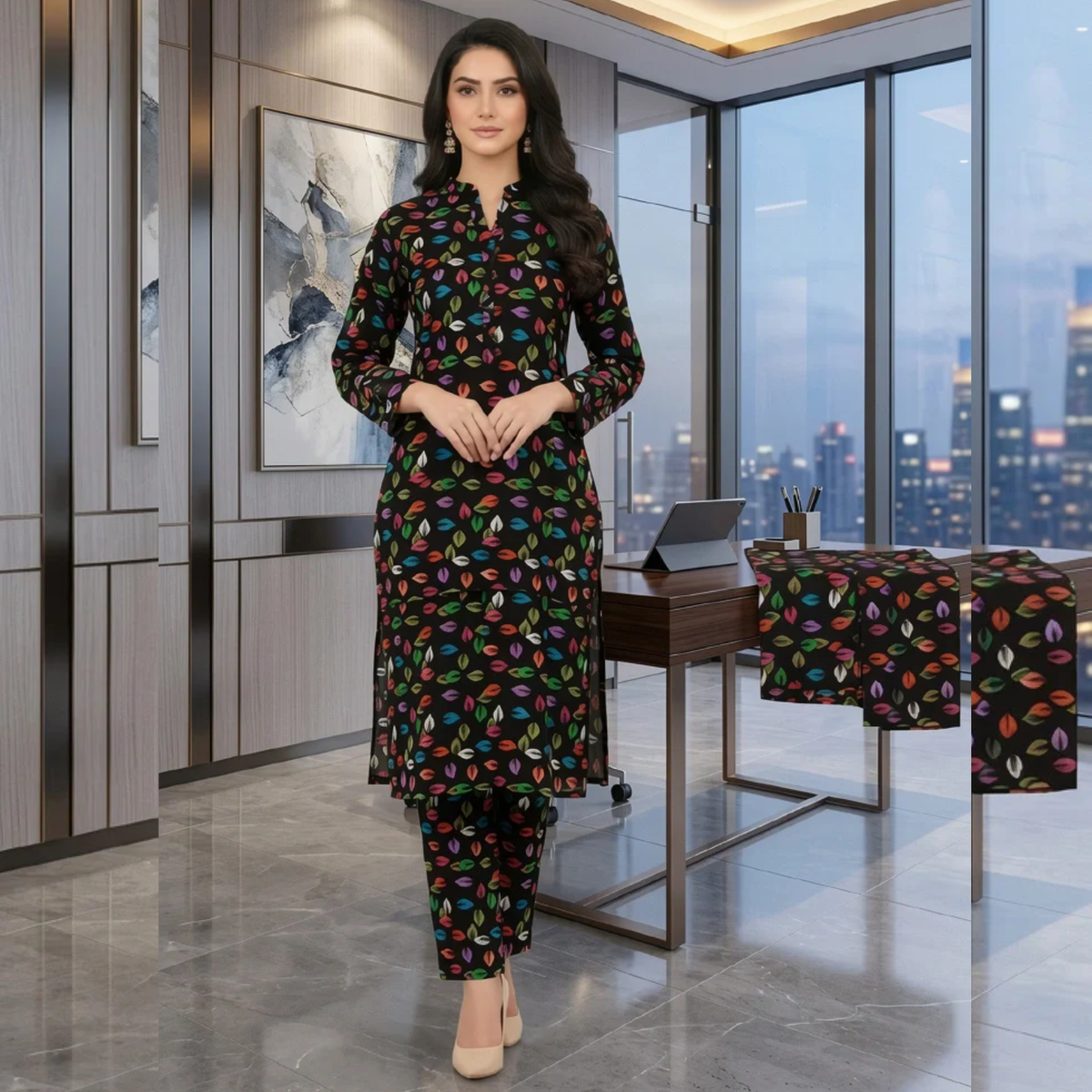 2 Piece LawnDigital  Print Suit Design LS197 – Stylish Ladies Summer Wear | Soft & Breathable Fabric