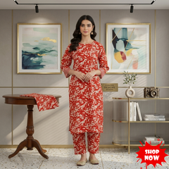 🌿 2 Piece Lawn Digital Print Suit Design LS634