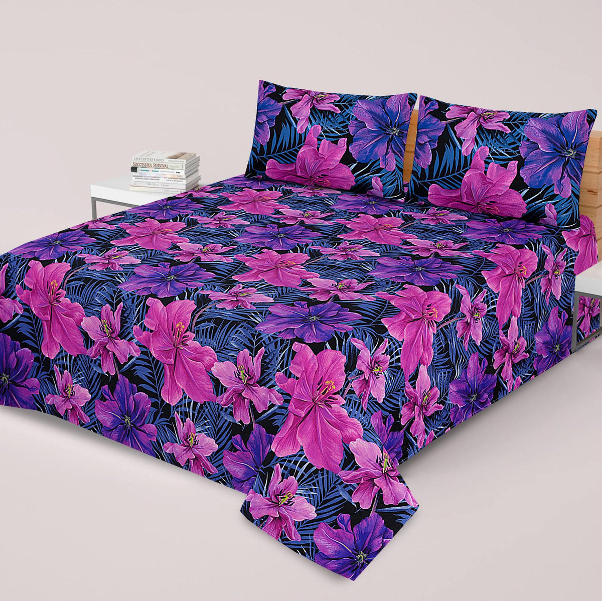 3PCS KING COTTON BED SHEET  B-802