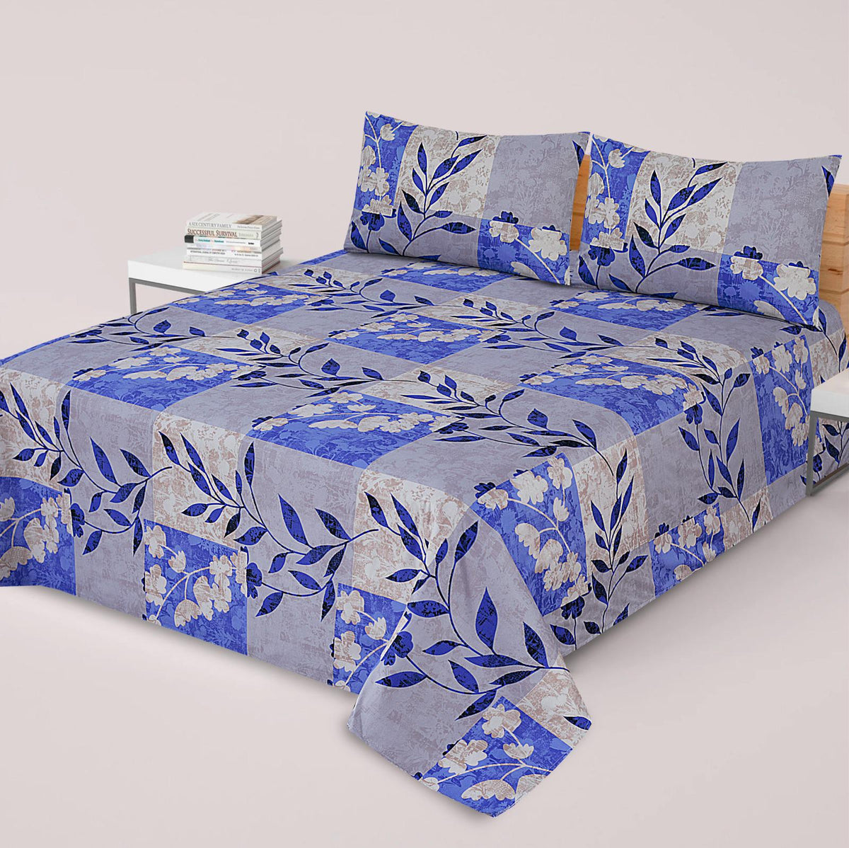 3PCS KING COTTON BED SHEET B-801