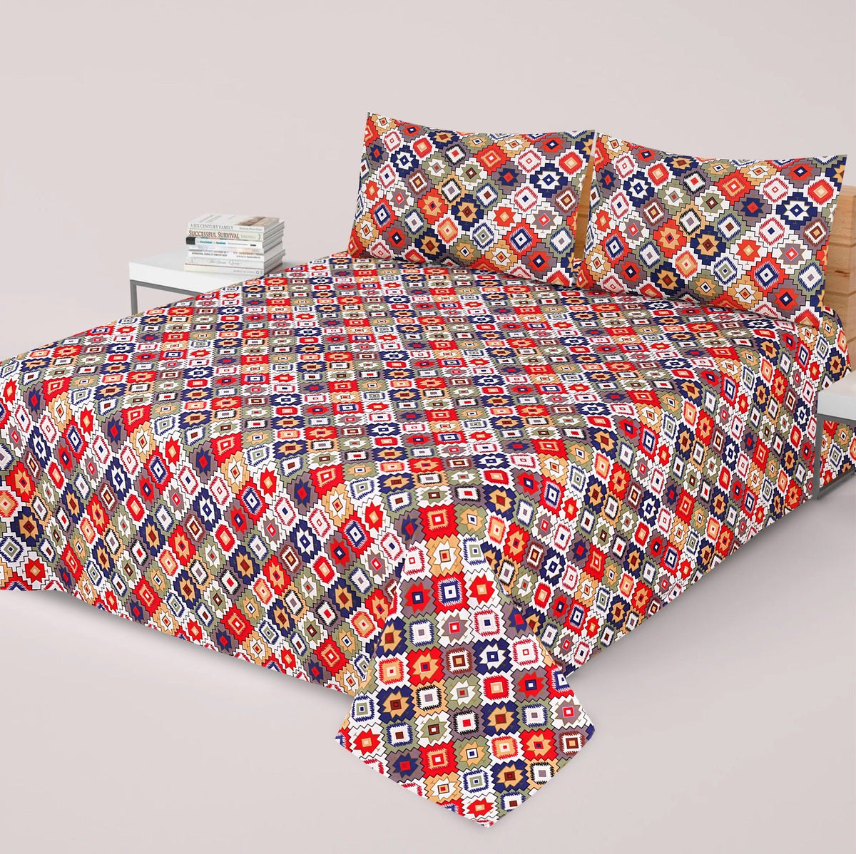 3PCS KING COTTON BED SHEET  B-816