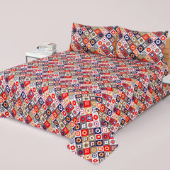 3PCS KING COTTON BED SHEET  B-816