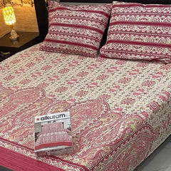 3PCS KING COTTON BED SHEET  B-820