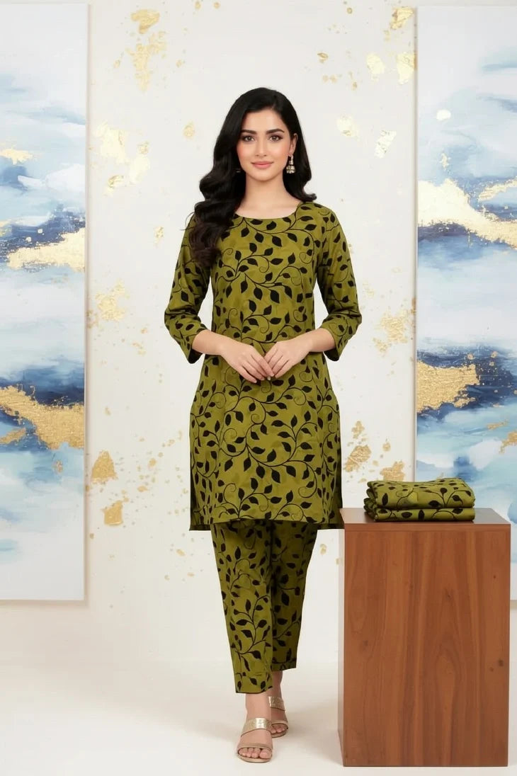 2 Piece Lawn Digital  Print Suit Design LS199 – Trendy Ladies Summer Wear | Soft & Breathable Fabric