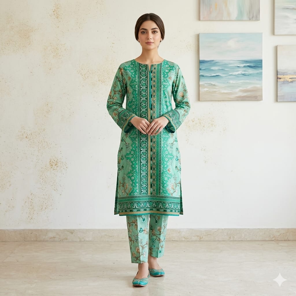 🌿 2 Piece Lawn Digital Print Suit Design LS660