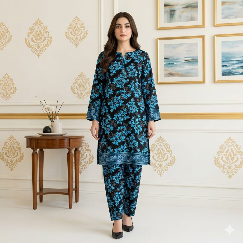 🌿 2 Piece Lawn Digital Print Suit Design LS657