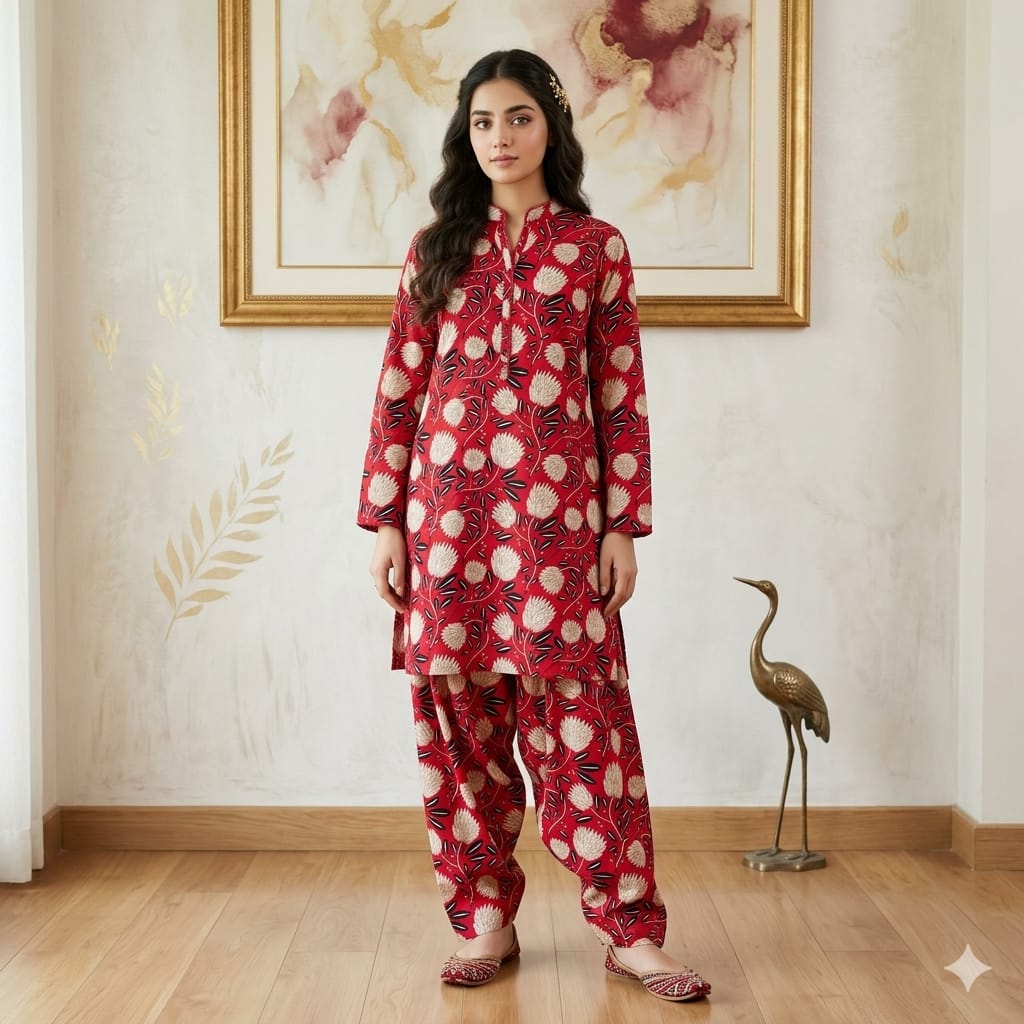 🌿 2 Piece Lawn Digital Print Suit Design LS642