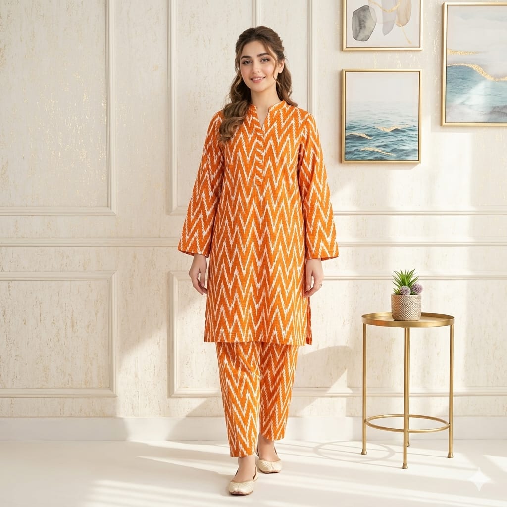 2 Piece LawnDigital  Print Suit Design LS206 – Elegant Ladies Summer Wear | Soft & Breathable Fabric