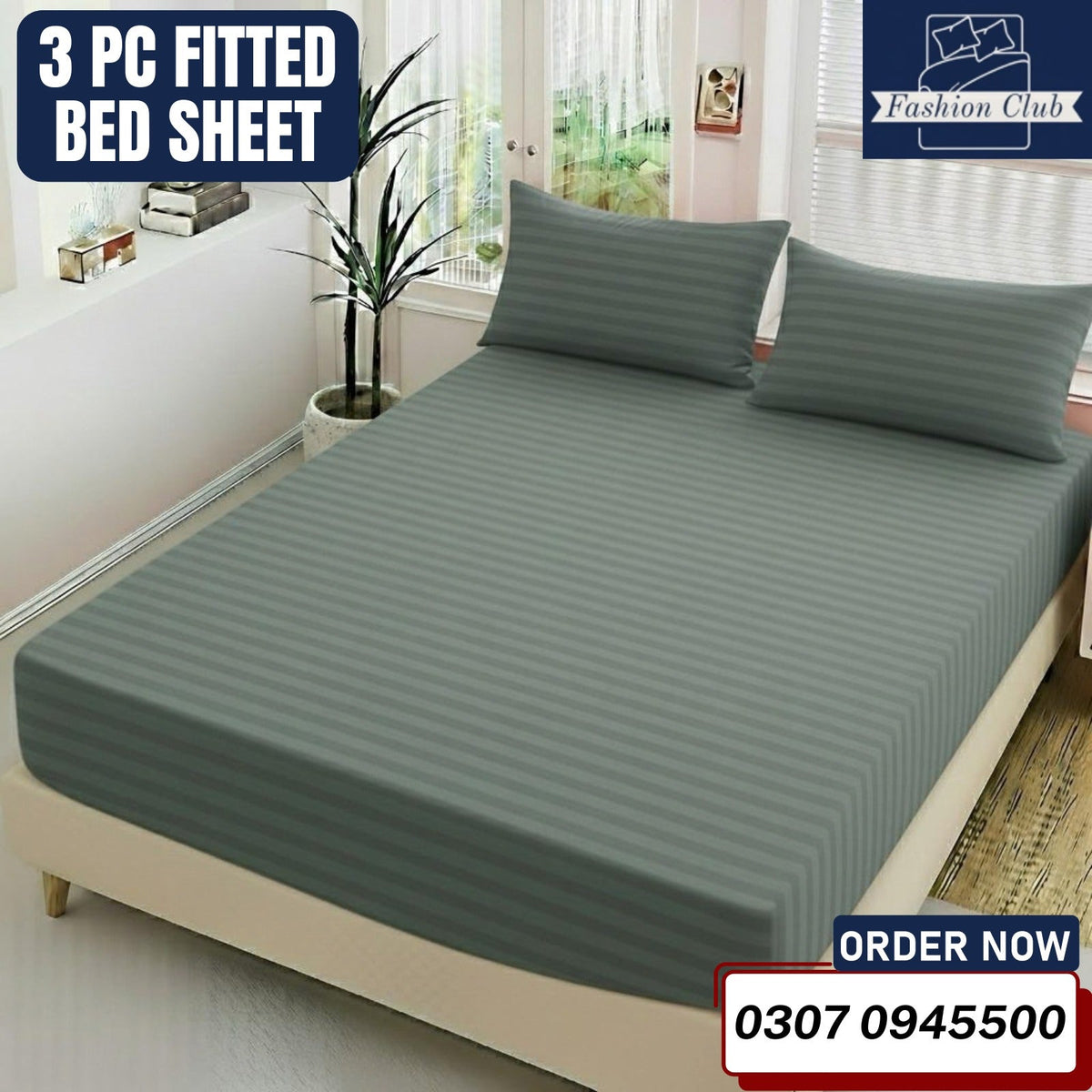 3PC Fitted Sheet Set 78075