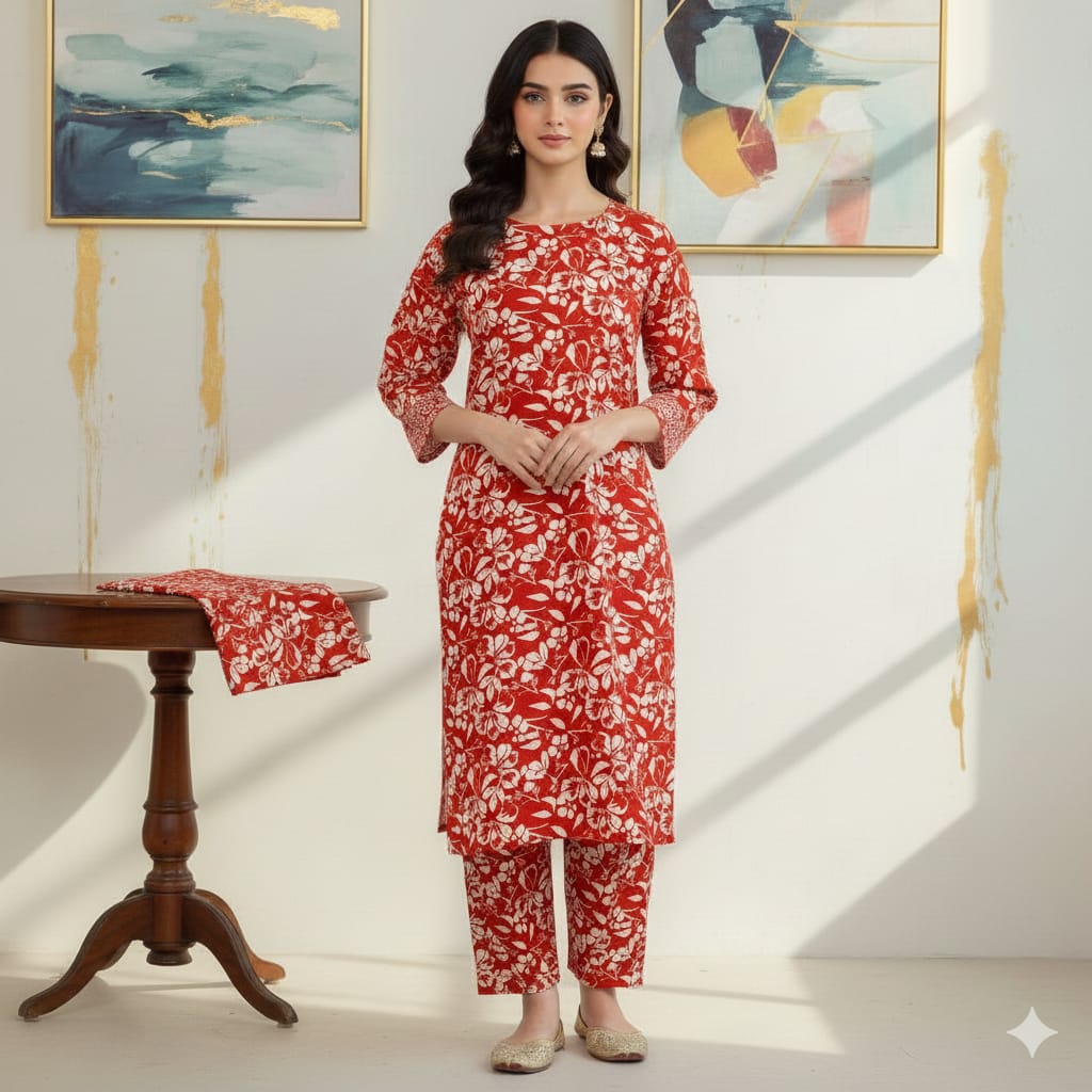 🌿 2 Piece Lawn Digital Print Suit Design LS634